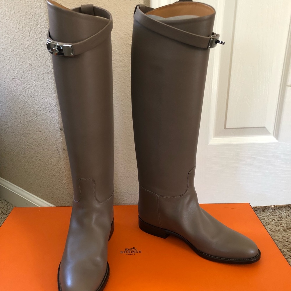 Hermes Jumping Boots Etoupe sz 7 37